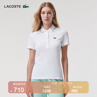 法国拉科斯特 LACOSTE女装商务通勤透气舒适休闲短袖POLO衫女|PF5222 001/白色 42/XL/175