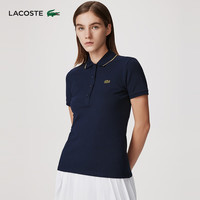 法国拉科斯特 LACOSTE女装商务通勤透气舒适休闲短袖POLO衫女|PF5222 166/深蓝 40/L/170