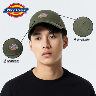 dickies 男女同款棒球帽 可调节潮流休闲鸭舌帽8 0 军绿色 可调节