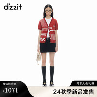 DZZIT【周冬雨同款】地素针织衫2024秋季新款品牌刺绣花上衣女 深蓝色 XS