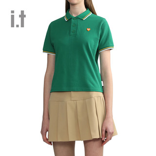it :CHOCOOLATE女装合身短袖polo衫2024夏季青春气质1848XSM