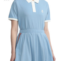 it :CHOCOOLATE女装短袖polo衫休闲夏季文艺青春合身上衣1779