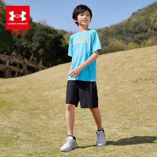 安德玛（Under Armour）童装儿童夏季男童短裤运动透气五分裤大童训练裤休闲裤242123177 黑色 160cm