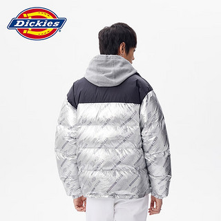 dickies羽绒服 男女时尚金属面料拼接厚夹克外套11261 银色 L