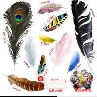 铭仕 汽车划痕贴羽毛个性创意车身遮挡火焰贴保险杠改装装饰车贴贴纸汽车装饰车门机盖车尾贴花脚印 彩色羽毛套装B