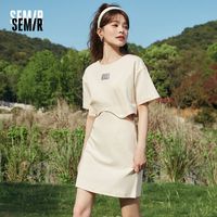 森马 Semir连衣裙女字母T恤纯色半身裙夏短款套装辣妹两件套潮气质
