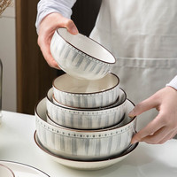 以辰2023日式陶瓷餐具碗碟家用简约现代乔迁碗筷高级感碗 5英寸饭碗
