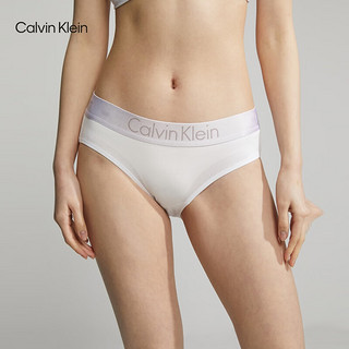 Calvin Klein内衣女士循环提花腰边ck舒适棉质半包臀防夹臀三角内裤女QP1280O 100-月光白 S