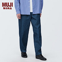 无印良品（MUJI）男式 牛仔轻便裤男士裤子男款宽版裤纯棉全棉 AE0X5A4S 蓝色 L(175/88A)