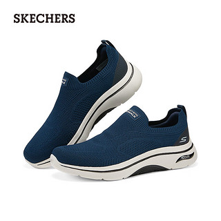 斯凯奇（Skechers）男士一脚蹬时尚休闲健步鞋216517 海军蓝色/黑色/NVBK 39.5