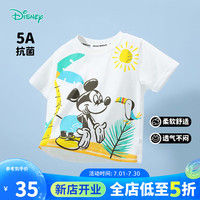 迪士尼宝宝（Disney Baby）童装男童短袖T恤米奇卡通短袖T恤舒适透气24年夏新品