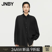 JNBY江南布衣24秋衬衫女薄款静奢优雅宽松长袖H型5O7210690 001/本黑 XS