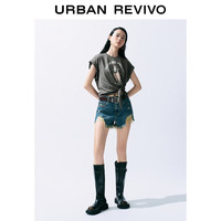 URBAN REVIVO 女士趣味休闲萌宠狗狗印花短袖T恤 UYY440013 深灰 XS