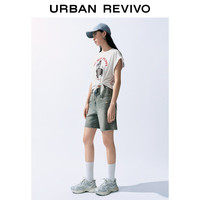 URBAN REVIVO 女士趣味休闲萌宠狗狗印花短袖T恤 UYY440013 本白 L