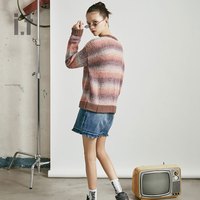 it b+ab女装牛仔短裙秋季潮流破坏毛边不对称剪裁0106JD