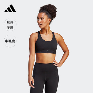 adidas中强度形体瑜伽普拉提运动U型美背内衣女装阿迪达斯 黑色 A2XSD