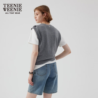 Teenie Weenie小熊2024年早秋针织背心 灰色 160/S
