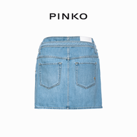 PINKO 2024夏季休闲搭扣牛仔半身裙102763A1JN