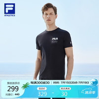 FILA 斐乐官方男子短袖T恤2024春夏季基础简约圆领运动针织短袖衫