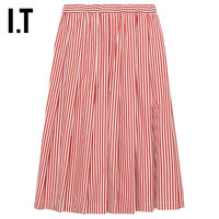 IT CDG COMME des GARCONS GIRL女装中长款条纹半身裙伞裙A字裙