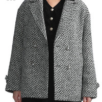 it b+ab女装混色棉服冬季时尚通勤翻领夹克外套1W1220SH