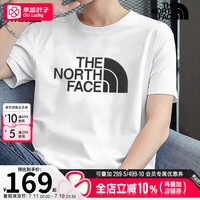 The North Face北面男士t恤男舰店 24夏季经典大LOGO运动户外舒适透气圆领T恤男 86PS白/棉质/经典大logo/晒图退5 3XL/190/124A【190-210斤】