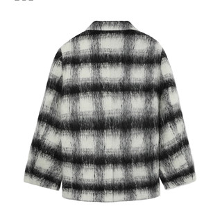it b+ab女装廓形毛呢西装夹克休闲冬季时髦复古格纹外套235AI