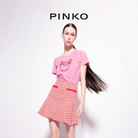 PINKO 千鸟格短款小香风半身裙100613A0KK