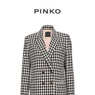 PINKO 双排扣格纹西装外套100642A0N0