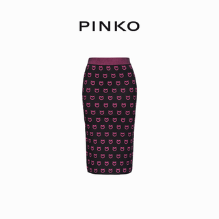 PINKO 提花针织复古包臀中长半身裙101565A112