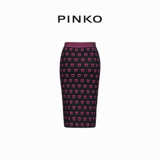 PINKO 提花针织复古包臀中长半身裙101565A112