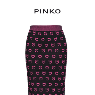 PINKO 提花针织复古包臀中长半身裙101565A112