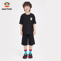 大嘴猴(paul frank)童装儿童套装2024夏季百搭潮流简约圆领运动亲肤透气男女童两件套 33B黑色 130