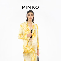 【明星同款】PINKO 2024渐变印花休闲薄款单西装102858A1K9