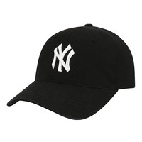 MLB男女棒球帽软顶帽子NY休闲复古鸭舌帽酒红色CP66