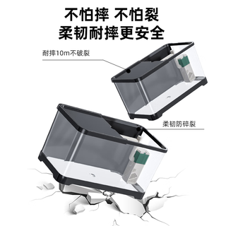 独宠你鱼缸懒人鱼缸家用客厅办公室金鱼缸过滤鱼缸【黑色中号】 鱼缸【黑色丨过滤套餐】
