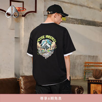 Moose KnucklesGRAPHIC 男士印花LOGOT恤上衣短袖春夏 黑色 S