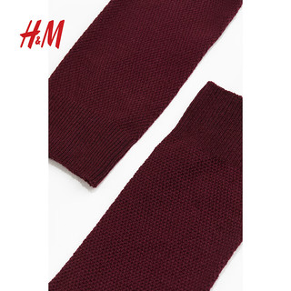 H&M男士袜子2024夏秋基础百搭简约中筒袜1237768 深灰色 23-24