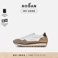 HOGAN男鞋202486er系列H671时尚复古做旧舒适运动休闲鞋 白/棕/黑 40.5 拍小一码
