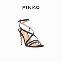 PINKO 2024夏季SUNNY系列飞鸟系带高跟凉鞋SD0017T001