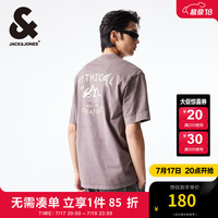 杰克·琼斯(JACK&JONES)夏季新款潮男百搭休闲舒适宽松纯棉字母印花短袖T恤男224201348