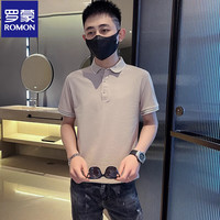 罗蒙（ROMON）Polo领衫男士短袖t恤男装2024新款夏季潮牌潮流ins休闲半袖上衣潮