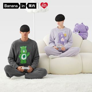 蕉内半边绒睡衣女春秋家居服男套装冬季加厚