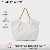 CHARLES & KEITH CHARLES&KEITH23;夏季新品大容量华夫柔软链条托特包包女包女士