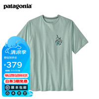 巴塔哥尼亚（Patagonia）男士混纺棉舒适户外休闲印花LOGO圆领短袖T恤Take a Stand 37591 SBWG S