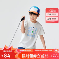 ASICS亚瑟士童装2024春夏季男女儿童吸湿柔软趣味短袖T恤332241173084 10本白 130