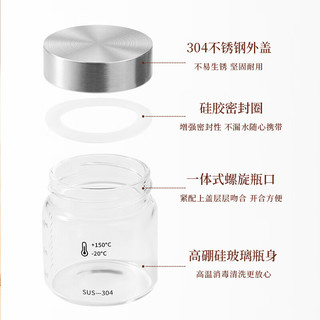 拜杰高硼硅中药分装可加热耐高温燕窝分装瓶密封罐玻璃储存瓶500ml