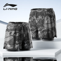 李宁（LI-NING）泳裤男士二合一防尴尬速干