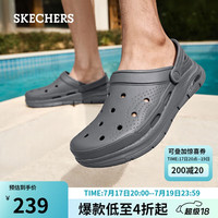 斯凯奇(SKECHERS)夏季男款洞洞鞋简约轻质外穿凉拖鞋舒适软弹沙滩鞋243160-