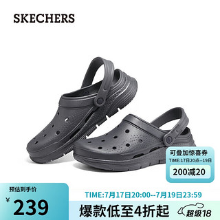 斯凯奇（SKECHERS）夏季男款洞洞鞋简约轻质外穿凉拖鞋舒适软弹沙滩鞋243160-NVY 海军蓝 42.5